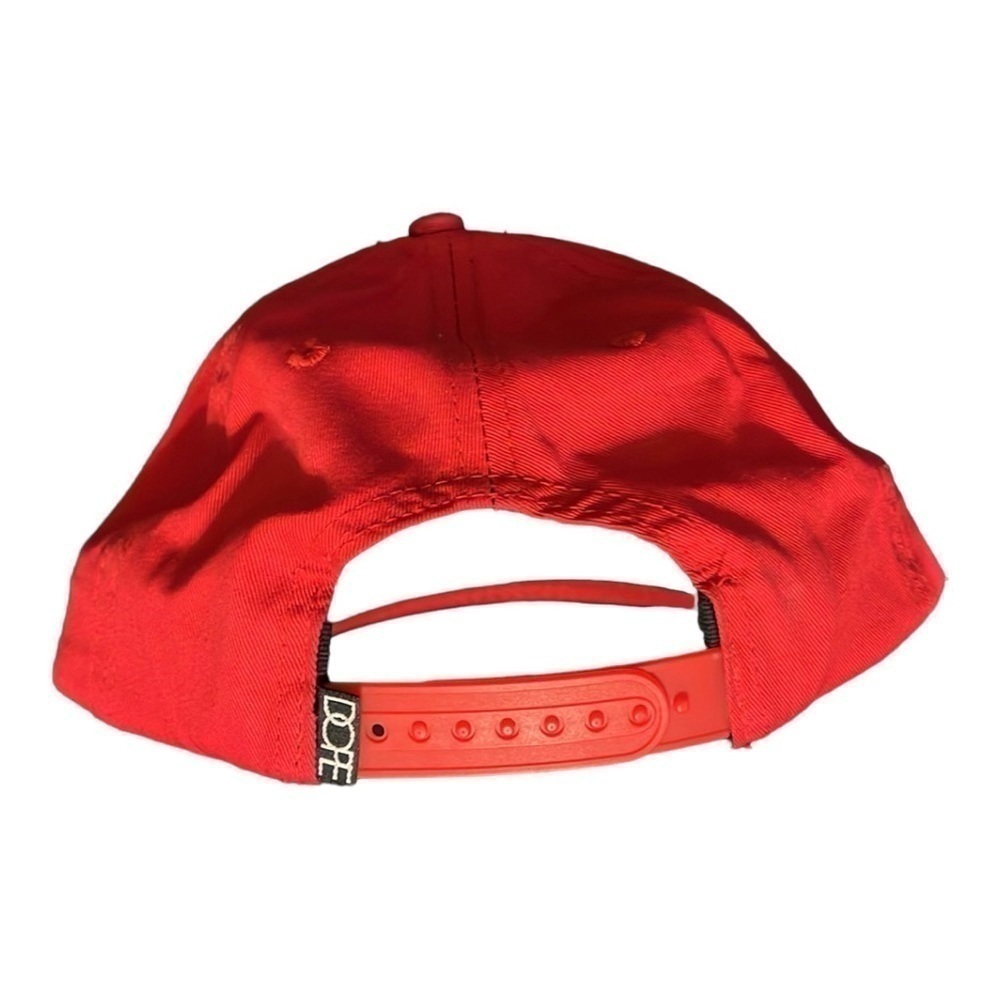 Y2K DOPE Couture Red black embroidery Snapback trucker hat Streetwear Hip Hop. - Picture 3 of 5